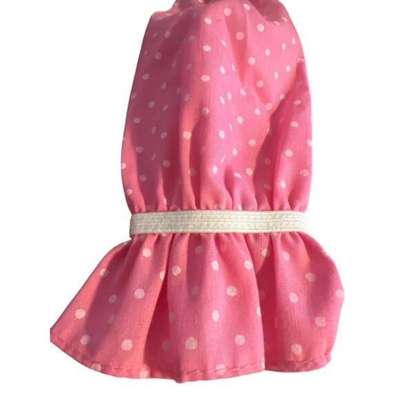 Vintage 80s Barbie Fashion Fun Halter Dress Pink Polka Dot 2864 Estate 1986 - Picture 2 of 5